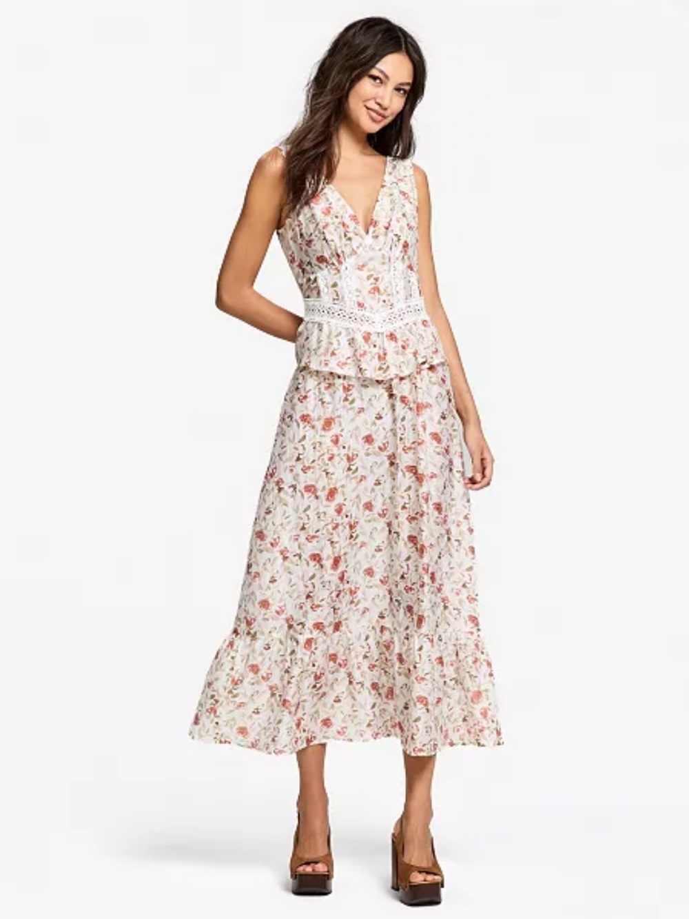 NWT And Now This floral midi dress Sz S